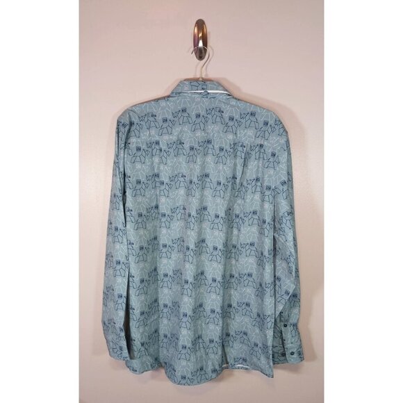 William Murray Scotch Blend Scottie‎ Dog Stretch Button Down Shirt Size L NWT - Picture 4 of 5